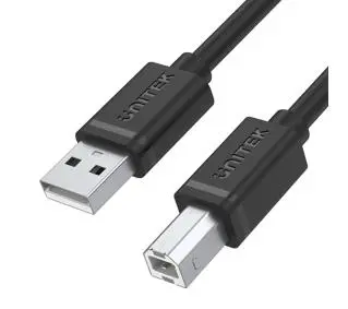 Unitek Y-C430GBK przewód USB 2.0 AM-BM 1m Czarny