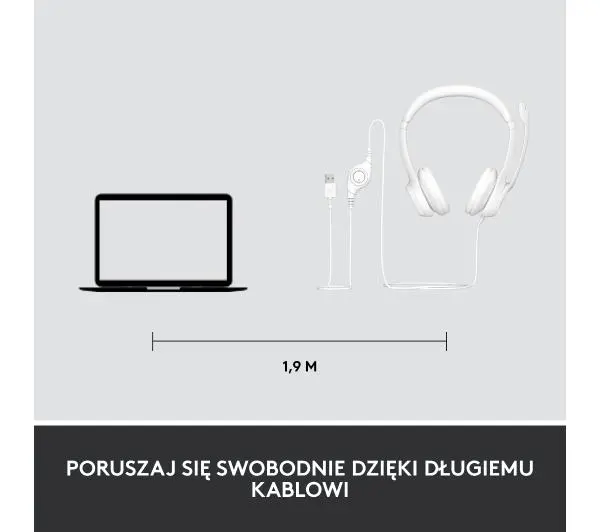 Logitech H390 Nauszne Biały