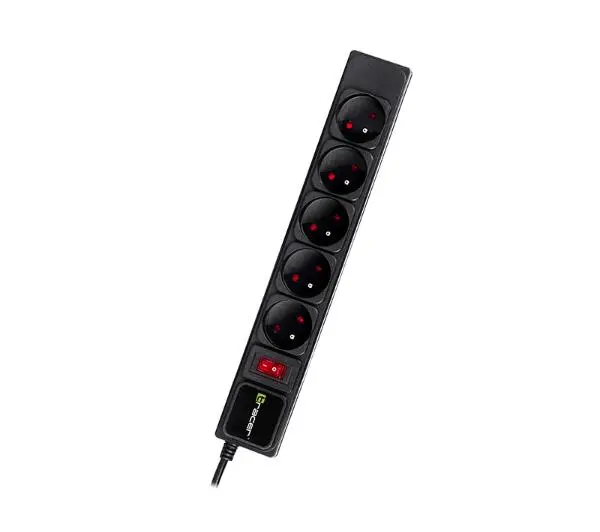Tracer TRALIS46843 PowerGear 5 gniazd 1,5m Czarny