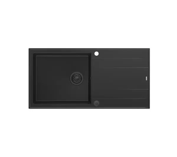 Zlewozmywaki kuchenne - Quadron HCQE10050U7_BLM_P2O Evan 146 XL Granitowy Czarny mat