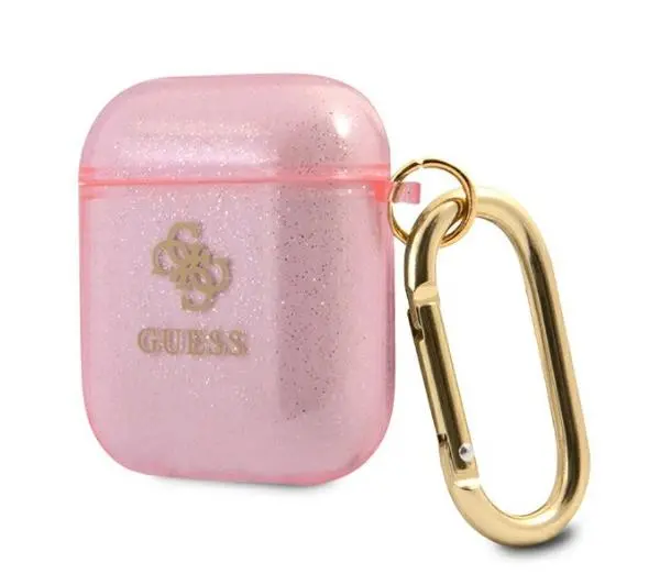 Guess Glitter Collection do AirPods Różowy