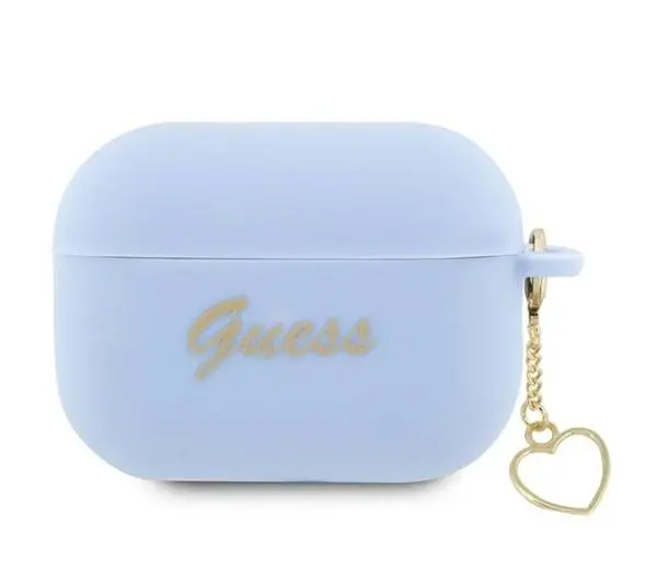 Guess Silicone Charm Heart Collection GUAP2LSCHSB do AirPods Pro 2 Niebieski