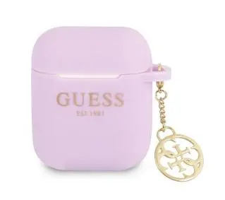Guess Silicone Charm 4G Collection do AirPods Fioletowy