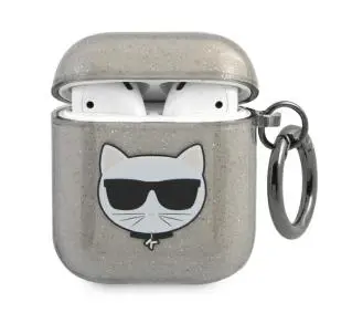 Karl Lagerfeld Glitter Choupette KLA2UCHGK do AirPods Szary