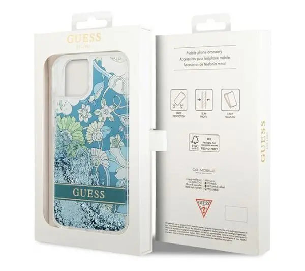 Guess Flower Liquid Glitter GUHCP14LLFLSN do iPhone 14 Pro
