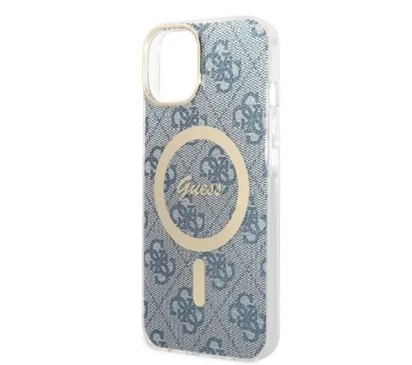 Guess GUBPP14MH4EACSB  ładowarka indukcyjna + etui 4G Print MagSafe do iPhone 14 Plus