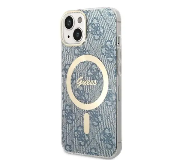 Guess GUBPP14MH4EACSB  ładowarka indukcyjna + etui 4G Print MagSafe do iPhone 14 Plus