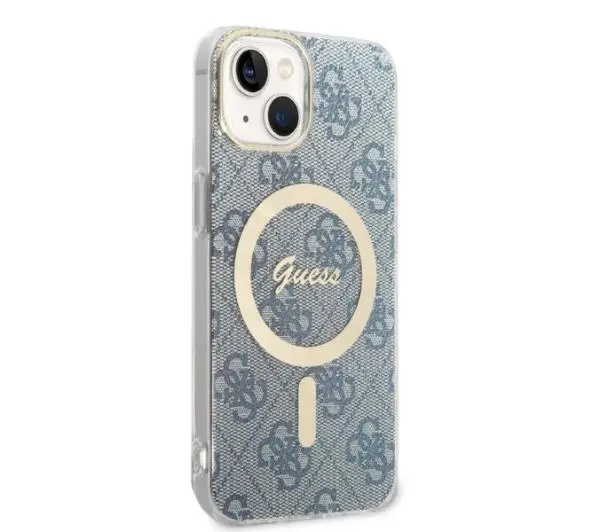 Guess GUBPP14MH4EACSB  ładowarka indukcyjna + etui 4G Print MagSafe do iPhone 14 Plus