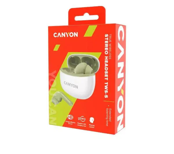 Canyon TWS-5 Dokanałowe Bluetooth 5.2 Zielony