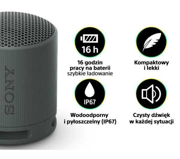 Sony SRS-XB100 5W Czarny - ⚡ BESTSELLERY ⚡
