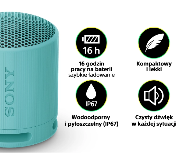 Sony SRS-XB100 5W Niebieski - ⚡ BESTSELLERY ⚡