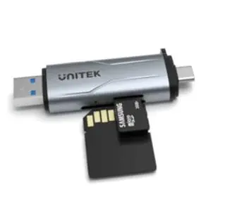 Unitek SD/microSD USB-A 5Gbps/USB-C Szary