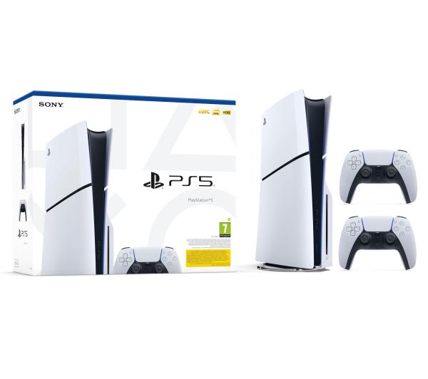 Sony PlayStation 5 D Chassis (PS5) z napędem 1TB + dodatkowy pad (biały)
