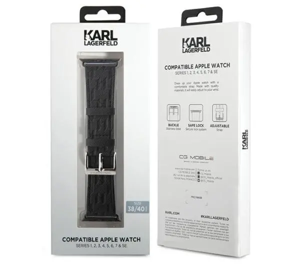 Karl Lagerfeld KLAWMSAKLHPK do Watch 38/40/41mm Czarny - TRZECI -55%, ALBO 5-TY ZA 1ZŁ