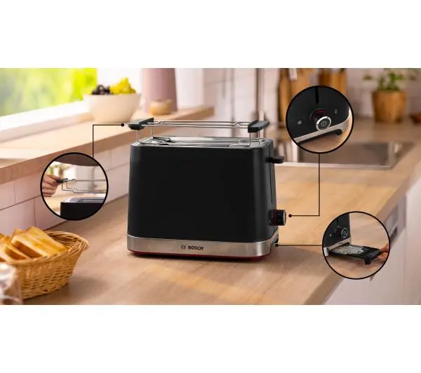 Bosch TAT4M223 Ruszt do bułek Rozmrażanie 950W