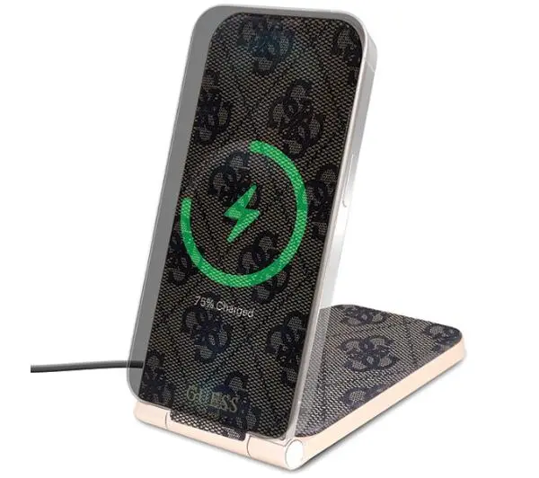 Guess 2w1 15W 4G Pattern MagSafe Brązowy