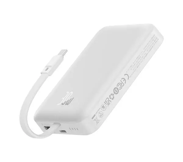 Baseus P1002210B223-00 Magnetic Mini 10000mAh 30W MagSafe z kablem USB-C Biały