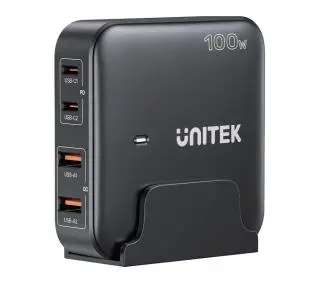 Unitek GaN 100W 2xUSB-A+2xUSB-C Czarny