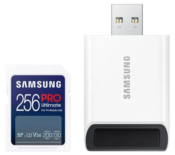Samsung PRO Ultimate 2023 SD 256GB 200/130MB/s U3 V30 + czytnik