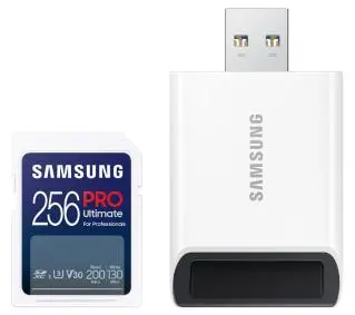 Samsung PRO Ultimate 2023 SD 256GB 200/130MB/s U3 V30 + czytnik