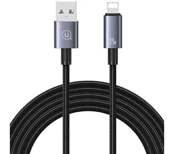 Kabel USB - Lightning USAMS SJ667USB01 2.4A 1.2 m Stalowy