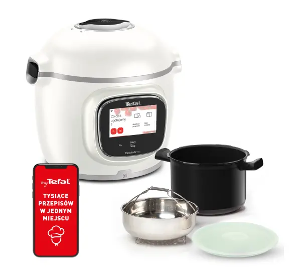 Tefal Cook4me Touch Pro CY9431 + Pokrywa do przechowywania XA612020 1600W 6l Kosz do gotowania na parze