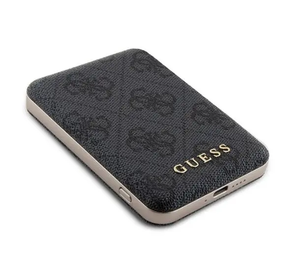 Guess Zestaw do iPhone 15 Pro + Powerbank 5000mAh MagSafe 4G Metal Logo Czarny