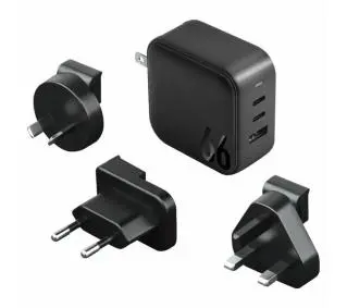 Energea 1xUSB+2xUSB-C PD-PPS-QC 3.0 66W 2C1A US+EU Travelite GAN66 Czarny
