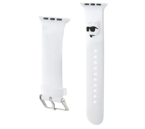 Karl Lagerfeld do Watch 42/44/45/49mm strap 3D Rubber Choupette Head Biały