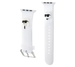 Karl Lagerfeld do Watch 38/40/41mm strap 3D Rubber Karl&Choupette Heads Biały