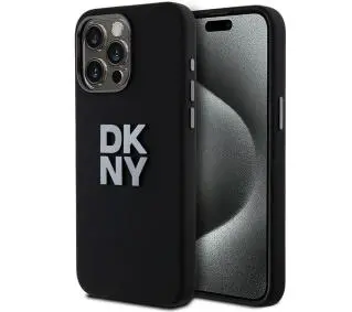 DKNY Hardcase Liquid Silicone Metal Logo do iPhone 15 Pro Czarny
