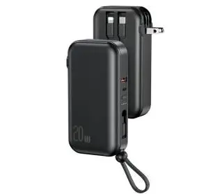 USAMS PB63 3w1 10000mAh 20W Wtyczka US/EU Czarny