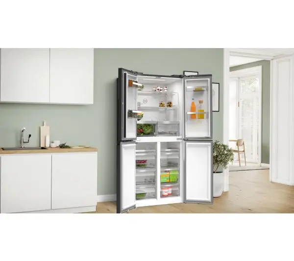 Bosch Serie 4 KMC85LBEA Pełny No Frost 189,5cm Komora świeżości Czarne szkło - Kup na Raty - RRSO 0%