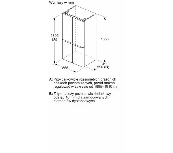 Bosch Serie 4 KMC85LBEA Pełny No Frost 189,5cm Komora świeżości Czarne szkło - Kup na Raty - RRSO 0%