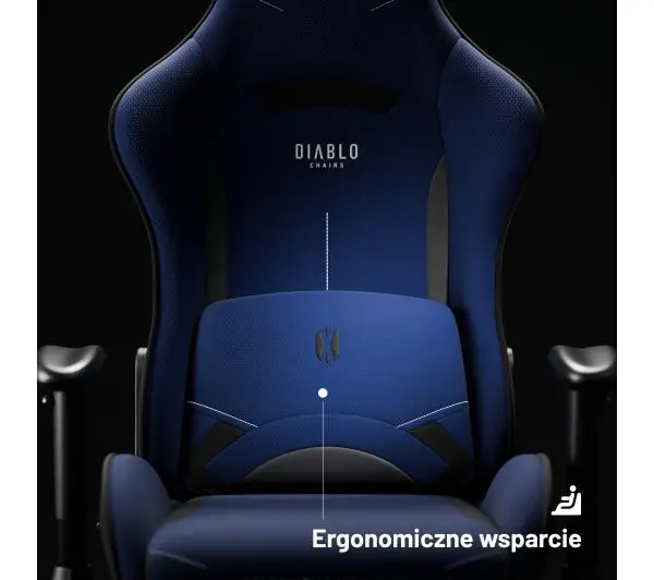 Diablo Chairs X-Starter Gamingowy do 136kg Tkanina Granatowy - Kup na Raty - RRSO 0%