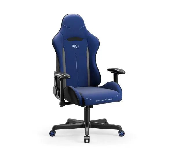 Diablo Chairs X-Starter Gamingowy do 136kg Tkanina Granatowy - Kup na Raty - RRSO 0%