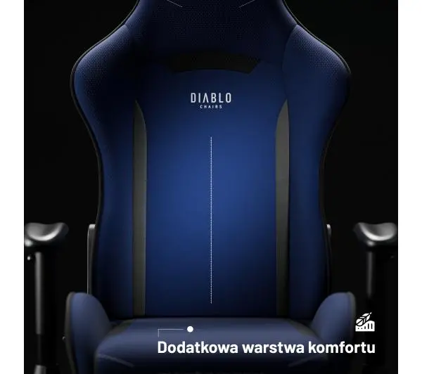 Diablo Chairs X-Starter Gamingowy do 136kg Tkanina Granatowy - Kup na Raty - RRSO 0%