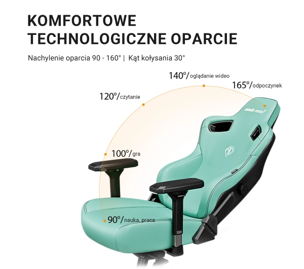 Anda Seat Kaiser 3 XL Gamingowy do 200kg Skóra ECO Zielony - Kup na Raty - RRSO 0%
