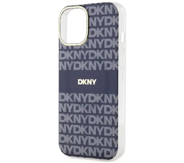 DKNY IML Mono & Stripe MagSafe do iPhone 15 Niebieski