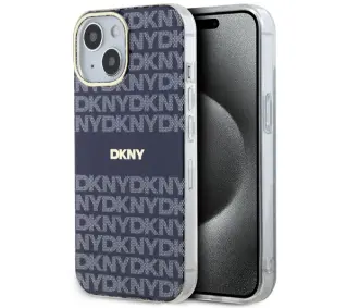 DKNY IML Mono & Stripe MagSafe do iPhone 15 Niebieski