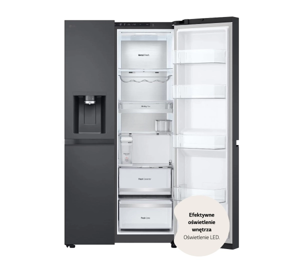 LG SBS GSLE91EVAC Funkcje AI Pełny No Frost 179cm Dystrybutor wody Zdalne sterowanie Ciemny grafit stal - TRZECI -55%, ALBO 5-TY ZA 1ZŁ - Kup na Raty - RRSO 0%