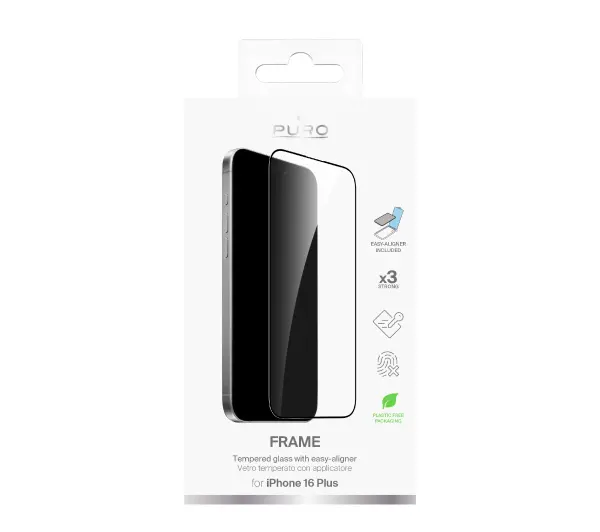 Puro Frame Tempered do iPhone 16 Plus