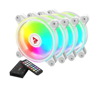 Savio FAN-01 ARGB 120mm 4szt. Biały+ Kontroler + Pilot