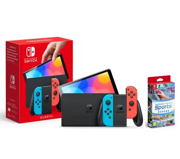 Nintendo Switch OLED Czerwono-niebieski + Switch Sports
