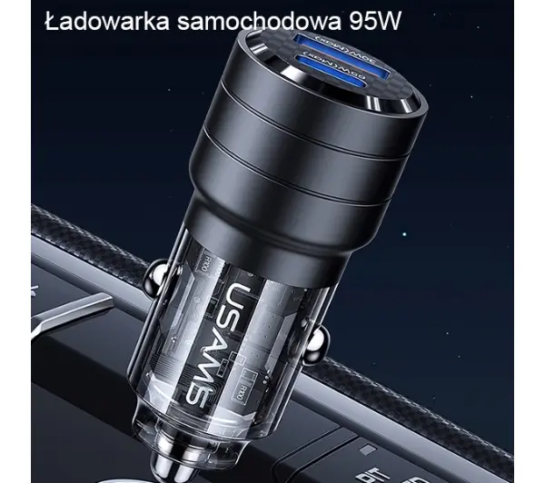 USAMS C36 USB+USB-C 95W Fioletowy