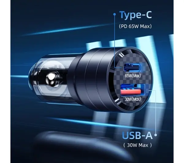USAMS C36 USB+USB-C 95W Fioletowy