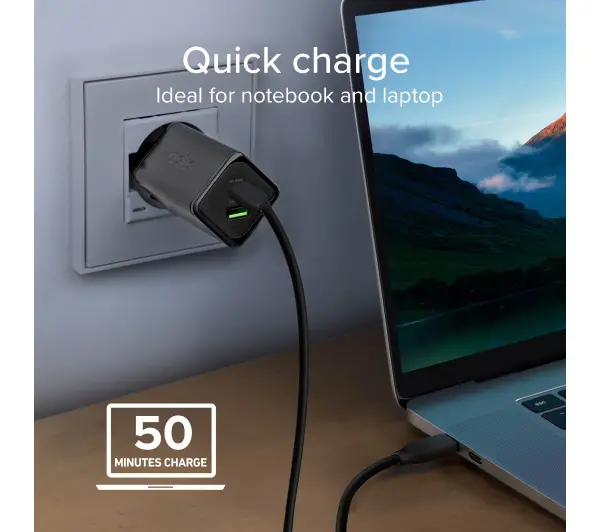 SBS NanoTube GaN PD 1XUSB-C 1XUSB-A 65W Czarny