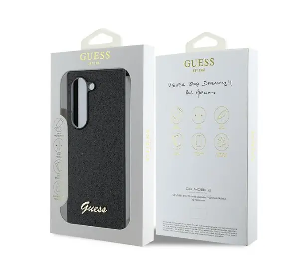 Guess 4G Glitter Script do Galaxy Z Fold 6 Czarny