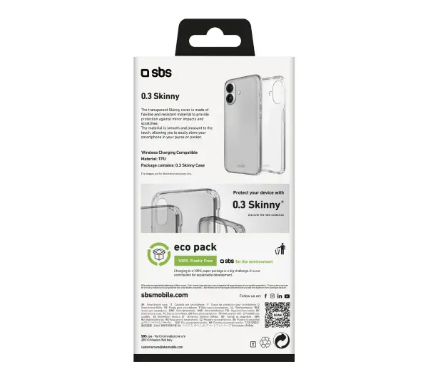 SBS Skinny do iPhone 16 Plus Przezroczysty