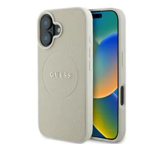 Guess hardcase Grained Ring MagSafe iPhone 16 Beżowy
